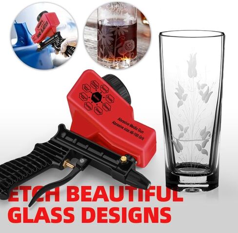 NANPU Air Sand Blaster Gun with Gravity Feed - Ceramic Nozzle, Metal Body | for Paint, Rust Removal, and Glass Etching | Versatile for Aluminum, Sand, Walnut Shells, and Soda Blasting Applications in Saudi Arabia