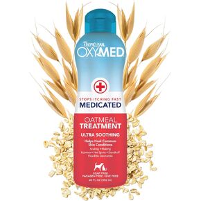 TropiClean Oxymed Medicated Cat & Dog Shampoo and Conditioner Set for Itchy Skin, Skin Soothing Oatmeal Shampoo & Conditioner for Dogs & Cats | Set of 2