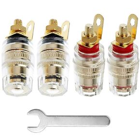 4PCS 4mm Banana Plug Socket Binding Post Speaker Terminal Amplifier Connector Jack for Arduino, with 1 PCS Wrench