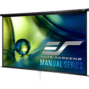 Elite Screens Manual Series, 84-INCH 16:9, Pull Down Manual Projector Screen with AUTO LOCK, Movie Home Theater 8K / 4K Ultra HD 3D Ready, 2-YEAR WARRANTY, M84UWH, 16:9, 80.4"W x 57.6"H, Black