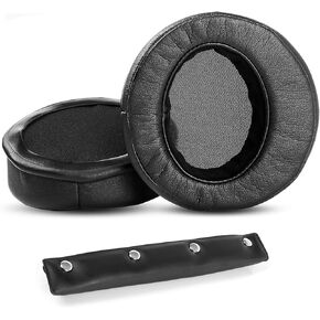 Professional Earpads Cushion&Headband Replacement Compatible with Denon AH-D2000 AH-D5000 AH-D7000 AH-D1100 AH-D5200 AH-D7200 AH-D9200 Headphones Ear pads with Skin-Friendly Leather