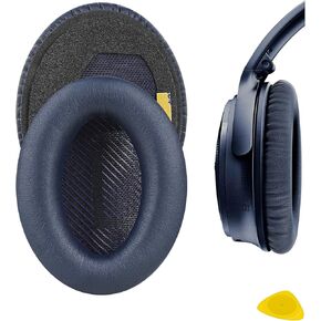 Geekria QuickFit Ear Pads for Bose QC45, QC35, QC35 ii, QC35 ii Gaming, QC15 QC25, AE2, AE2i, AE2w, SoundTrue, SoundLink AE, QCSE, New Quietcomfort Ear Cups Cover Repair Parts (Midnight Blue)