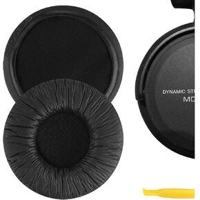 Geekria QuickFit Leatherette Replacement Ear Pads for Sony MDR-V500DJ, MDR-V500, WH-CH520 Headphones Ear Cushions, Headset Earpads, Ear Cups Cover Repair Parts (Black)