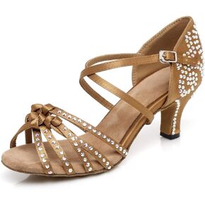 Women's Rhinestone Ballroom Dance Shoes Latin Salsa Performance Wedding Party 1920s Dance Shoes