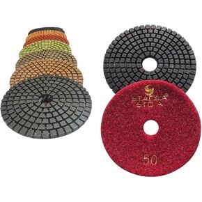 Wet Diamond Polishing Pads 4 Inch for Granite Marble Concrete Stone Glass Polishing by STADEA, Grit 100-5 Pieces