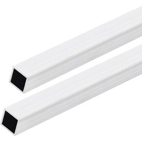 DMiotech 2Pack (25 مم × 25 مم × 3.2 مم) 6061 أنبوب مربع من الألومنيوم بطول 610 مم أنابيب معدنية صناعية لمشاريع بناء إطار الآلات DIY