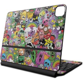 Glossy Glitter Skin Compatible with Apple Magic Keyboard for iPad Air 11-inch (M2) 2024 - Monster Mash - Premium 3M Vinyl Protective Decal Cover - Easy to Apply | Crafted in The USA by MightySkins