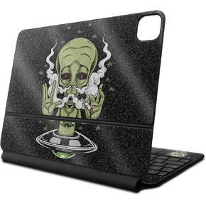 Glossy Glitter Skin Compatible with Apple Magic Keyboard for iPad Air 11-inch (M2) 2024 - Come in Peace - Premium 3M Vinyl Protective Decal Cover - Easy to Apply | Crafted in The USA by MightySkins