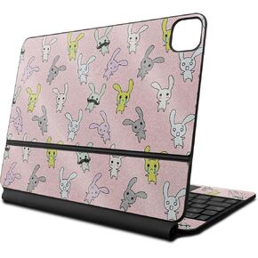 Glossy Glitter Skin Compatible with Apple Magic Keyboard for iPad Air 11-inch (M2) 2024 - Bunny Bunches - Premium 3M Vinyl Protective Decal Cover - Easy to Apply | Crafted in The USA by MightySkins