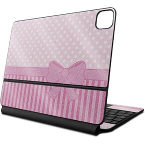 Glossy Glitter Skin Compatible with Apple Magic Keyboard for iPad Air 11-inch (M2) 2024 - Pink Present - Premium 3M Vinyl Protective Decal Cover - Easy to Apply | Crafted in The USA by MightySkins