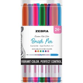 ZEBRA PEN Brush, Point, Assorted Colors, 6-Count ZEBRA FUNWARI PEN ST 6/PKG, 6-Pack