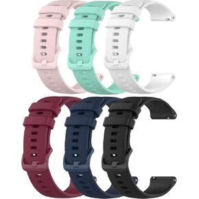 6-Pack Bands Compatible with EURANS Smart Watch 41mm/MuGo P36A/Firyawee P9 Straps Quick Release Waterproof Soft Silicone Watch Band for DXPICR Y20GT