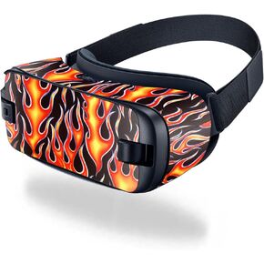 MightySkins Skin Compatible with Samsung Gear VR (2016) wrap Cover Sticker Skins Hot Flames