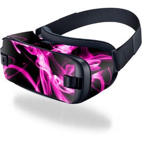 MightySkins Skin Compatible with Samsung Gear VR (2016) wrap Cover Sticker Skins Pink Flames