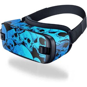 MightySkins Skin Compatible with Samsung Gear VR (2016) wrap Cover Sticker Skins Blue Skulls