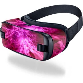 غلاف MightySkins متوافق مع Samsung Gear VR (2016) غلاف لاصق لاصق لهب غامض أحمر