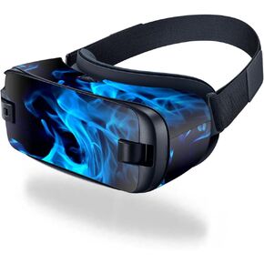 MightySkins Skin Compatible with Samsung Gear VR (2016) wrap Cover Sticker Skins Blue Flames