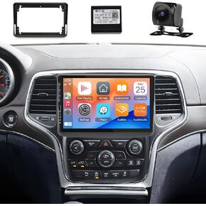 [2+64G] for Jeep Grand Cherokee 2014 2015 2016 2017 Upgrade Radio - 9 Inch Android 13 Touchscreen Radio - Wireless Carplay & Android Auto, GPS, Mirror Link, WiFi, SWC + AHD Backup Camera + Canbus