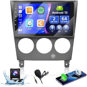 2+64G Android 13 CarPlay Car Stereo Radio for Subaru Impreza WRX STI 2003-2006, 9'' HD Touch Screen Compatible with Android Auto, AHD Backup Camera, Mirror Link, GPS, WiFi, FM RDS