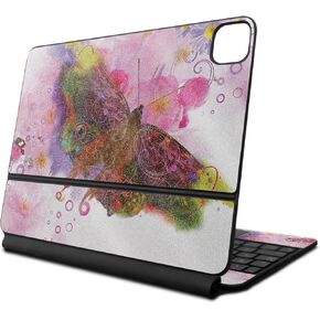 Glossy Glitter Skin Compatible With Apple Magic Keyboard for iPad Pro 13‑inch (M4) 2024 - Hippie Butterfly - Premium 3M Vinyl Protective Decal Cover - Easy To Apply | Crafted in the USA by MightySkins
