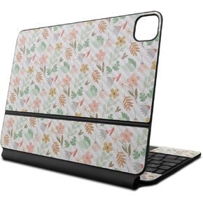 Carbon Fiber Skin Compatible with Apple Magic Keyboard for iPad Air 11-inch (M2) 2024 - Neutral Flowers - Premium 3M Vinyl Protective Decal Cover - Easy to Apply | Crafted in The USA by MightySkins