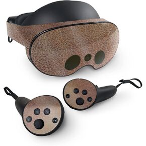 MightySkins Glossy Glitter Skin Compatible with Meta Quest Pro - Brown Pleather | Protective, Durable High-Gloss Glitter Finish | Easy to Apply, Remove, and Change Styles | Made in The USA