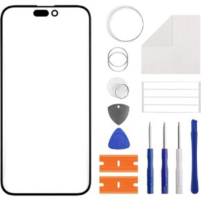 Duotipa [NEW Front Glass Panel Replacement for iPhone 15 Pro Max-6.7inch, Front Glass Screen Replacement with OCA Repair Tools Kit-No LCD Screen and Touch Digitizer