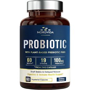 Probiotic with Prebiotic & Digestive Enzymes, 30 Strains 120 Billion Live Cultures Guaranteed, Once Daily Digestive & Immune Care, Vegan No Gluten Dairy, Delayed Release & Shelf Stable