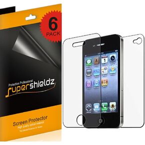 Supershieldz High Definition Clear Screen Protector Shield Designed for iPhone 4 4S (3 Front and 3 Back)