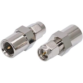 2PCS FME Male to SMA Male Plug RF Coaxial Adapter Heavy-Duty Adapter for Antennas,Broadcast,Radios,Wi-Fi,Telecom,Coaxial Cable and Digital Communication System