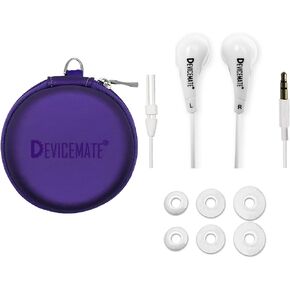 Wired Earbuds with Case in Ear Headphones Stereo Earphones for Cellphone Smartphone Tablet MP3 MP4 CD DVD Player Laptop Notebook PC Computer No Mic Black Earbud Case