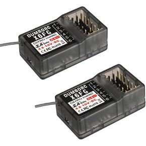 (2 قطعة) جهاز استقبال DUMBORC X6F 2.4G 6 قنوات لقارب سيارة RC يستخدم لجهاز إرسال DUMBORC X4 X6 X10