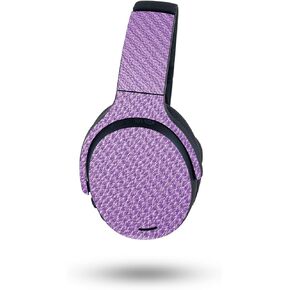 MightySkins Carbon Fiber Skin Compatible with Skullcandy Crusher ANC 2 - Purple Pleather | Protective, Durable Textured Carbon Fiber Finish | Easy to Apply