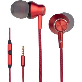 MR01 Wired in-Ear Earbuds Headphones with Microphone, S/M/L Ear Bud Tips, High Sound Quality, Tangle Free, for Phones, Tablet, Laptop, MP3, and All 3.5mm Jack Device