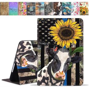 for iPad 10th Generation Case 2022 10.9 Inch, Premium PU Leather Stand Folio Cover with Auto Sleep/Wake for iPad 10th Generation 10.9" 2022, Brown Cow Print
