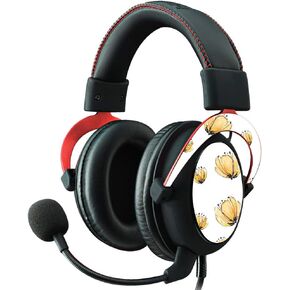 MightySkins Skin Compatible with Kingston HyperX Cloud II Gaming Headset - Yellow Poppy | Protective, Durable, and Unique Vinyl Decal wrap Cover | Easy to Apply, Remove | Made in The USA