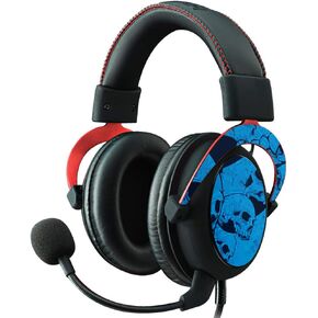 MightySkins Skin Compatible with Kingston HyperX Cloud II Gaming Headset - Blue Skulls | Protective, Durable, and Unique Vinyl Decal wrap Cover | Easy to Apply, Remove | Made in The USA