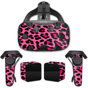 MightySkins Skin Compatible with HTC Vive Full Coverage - Pink Leopard | Protective, Durable, and Unique Vinyl Decal wrap Cover | Easy to Apply, Remove, and Change Styles | Made in The USA
