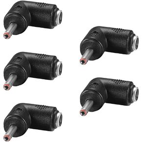 uxcell 5Pcs DC Power Connector Adapter 90 Degree Angle 5.5mm x 2.1mm Female Jack to 3.5mm x 1.35mm Male Plug Coupler Converter for Laptop CCTV Camera strip lighting