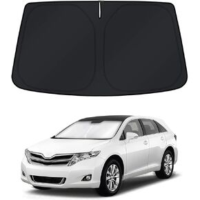 مظلة شمس للزجاج الأمامي للسيارة من KUST لعام 2021-2024 ملحقات Toyota Venza نافذة ظلة وواقي من الشمس كتل قابلة للطي من الأشعة فوق البنفسجية تحافظ على برودة سيارتك