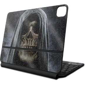 Glossy Glitter Skin Compatible with Apple Magic Keyboard for iPad Pro 13‑inch (M4) 2024 - Reaper Skull - Premium 3M Vinyl Protective Decal Cover - Easy to Apply | Crafted in The USA by MightySkins
