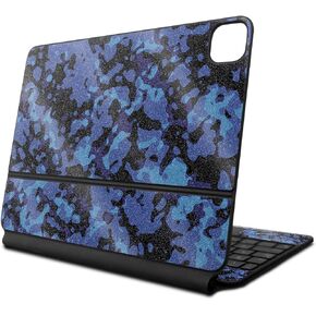 Glossy Glitter Skin Compatible With Apple Magic Keyboard for iPad Pro 13‑inch (M4) 2024 - Blue Modern Camo - Premium 3M Vinyl Protective Decal Cover - Easy To Apply | Crafted in the USA by MightySkins