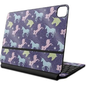 Glossy Glitter Skin Compatible with Apple Magic Keyboard for iPad Pro 13‑inch (M4) 2024 - Unicorn Dream - Premium 3M Vinyl Protective Decal Cover - Easy to Apply | Crafted in The USA by MightySkins