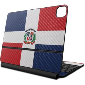 Carbon Fiber Skin Compatible with Apple Magic Keyboard for iPad Pro 13‑inch (M4) 2024 - Dominican Flag - Premium 3M Vinyl Protective Decal Cover - Easy to Apply | Crafted in The USA by MightySkins