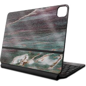 Glossy Glitter Skin Compatible with Apple Magic Keyboard for iPad Pro 13‑inch (M4) 2024 - Grunge Marble - Premium 3M Vinyl Protective Decal Cover - Easy to Apply | Crafted in The USA by MightySkins