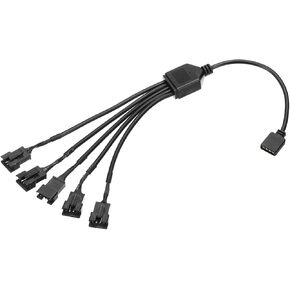 PATIKIL 12V 4 Pin Splitter Cable, PWM Fans RGB Power Cord with 1 to 6 ARGB SM Male Extension Connector Plug for Computer Chassis Motherboard, Black
