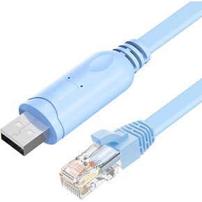 JUEJUEZI USBC Console Cable 5FT, USB C to RJ45 Console Cable, Ethernet LAN Network Adapter Cable, Compatible with Laptops, Tablets, Router, Switch, Windows 7, 8,10