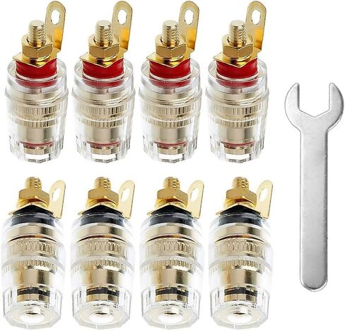 4PCS 4mm Banana Plug Socket Binding Post Speaker Terminal Amplifier Connector Jack for Arduino, with 1 PCS Wrench in Saudi Arabia
