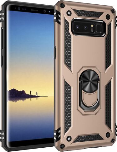 Military Grade Drop Impact for Samsung Galaxy Note 8 Case 360 Metal Rotating Ring Kickstand Holder Built-in Magnetic Car Mount Armor Shockproof Cover for Galaxy Note 8 Protection Case (Blue) in Kuwait