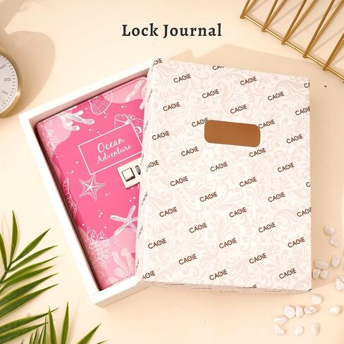 CAGIE Diary with Lock for Girls 224 Pages Unicorn Lock journal for Women with Star Pattern Paper, Purple Edge Starry Secret Diary for Women, 5.9" x 8.5", White Unicorn in Saudi Arabia